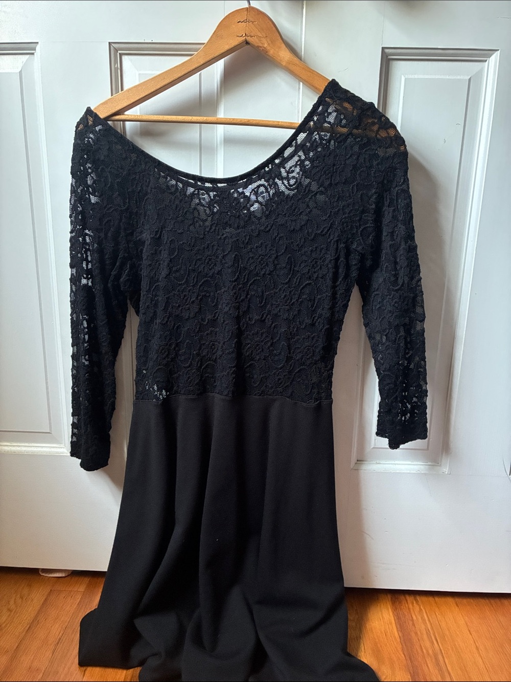 Black Lace Bodice Women's Top